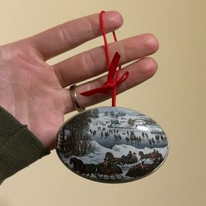 Vintage Christmas Ornament Giftco Inc Tin Horse and Carriage